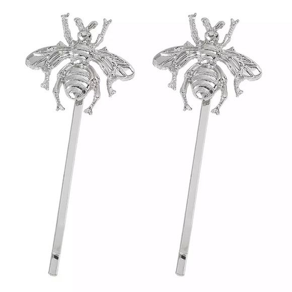 Silver Bee Hair Pins - Picture 3 of 6